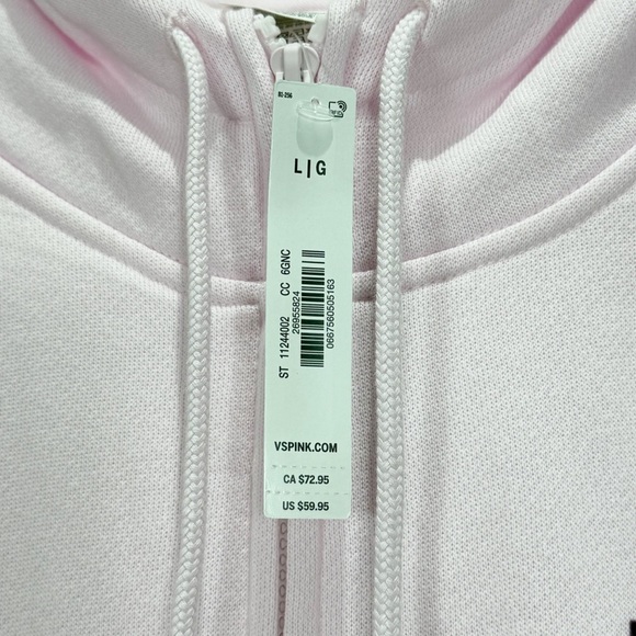 Pink ivy Fleece Campus Full -Zip Hoodie, pink tulip Size Large - Picture 14 of 16